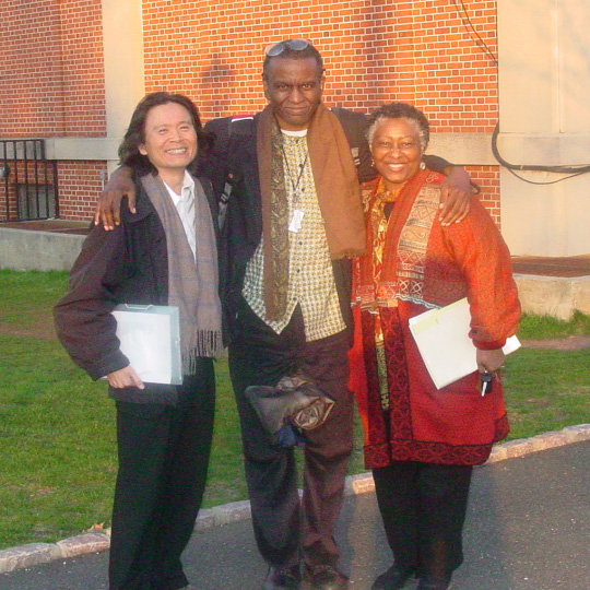 Dr. Gerald Horne, center, with Dr. Matthew Matsuda, left, Dean of the College Avenue Campus, and Dr. Gayle Tate, right, Chairperson of the Africana Studies Department at Rutgers.